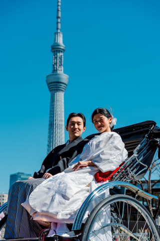 和装セルフフォトで特別なデート！撮影後も楽しめる浅草人力車周遊プラン