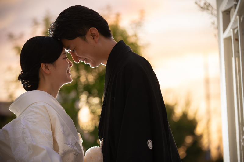 和装はサンセット撮影も素敵