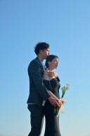 雲一つない晴天とお二人をお写真に