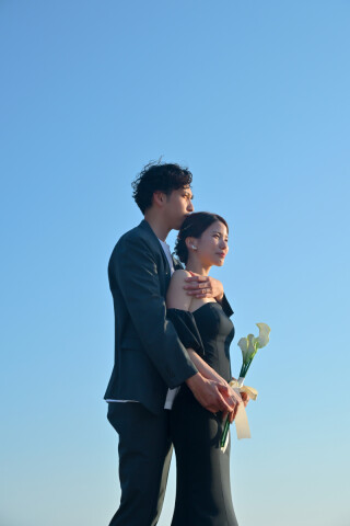 雲一つない晴天とお二人をお写真に