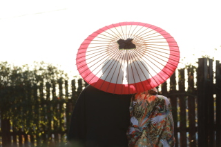 和装で和傘ショット♪