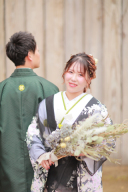 ドライフラワーのブーケで。