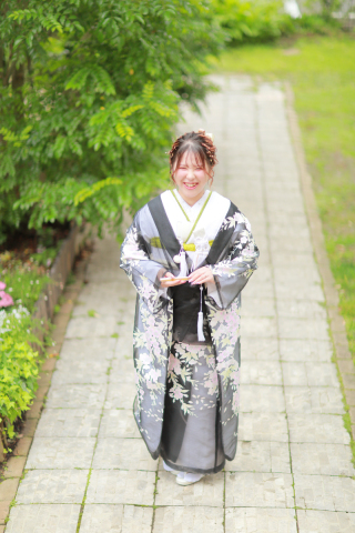 お庭で立ちショット♪