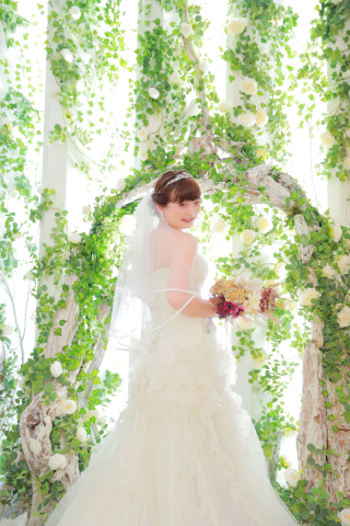 室内緑とお花がいっぱいの背景♪