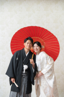 番傘を使った和装のショット