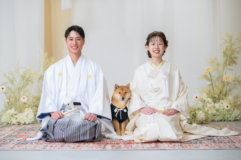 常におふたりの側に居たいワンちゃんとの撮影♡