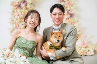 常におふたりの側に居たいワンちゃんとの撮影♡