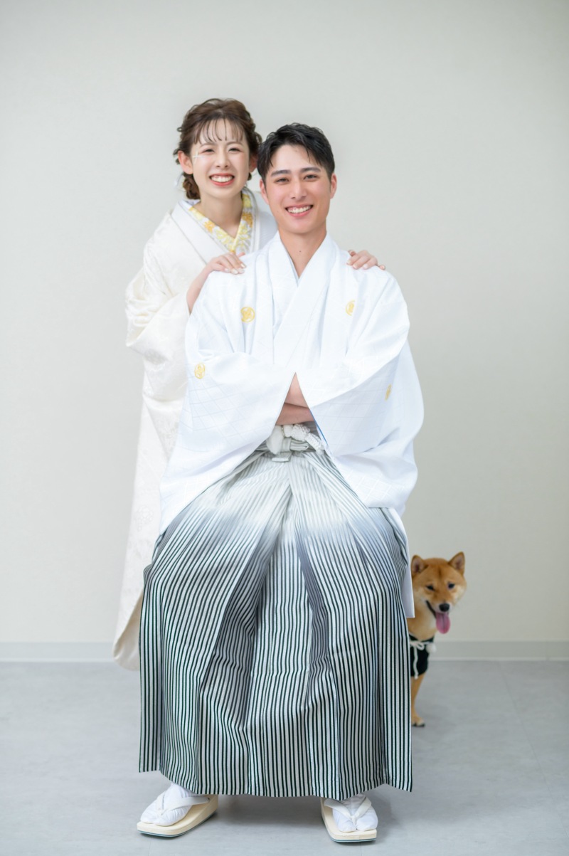常におふたりの側に居たいワンちゃんとの撮影♡
