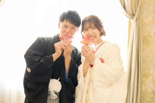 本物の葉っぱに2人名前を・・・♡