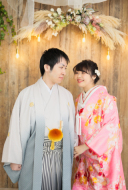 春らしいお衣装ですね♬和装スタジオ撮影