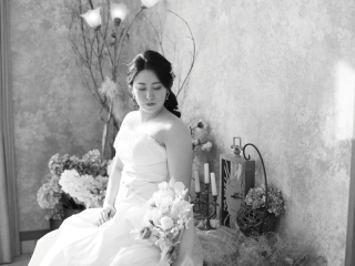 モノクロの花嫁様も素敵です♡