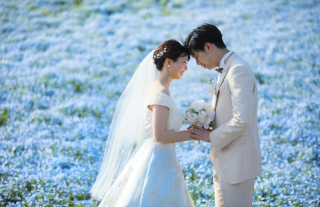 さわやか！ネモフィラを背景に♡