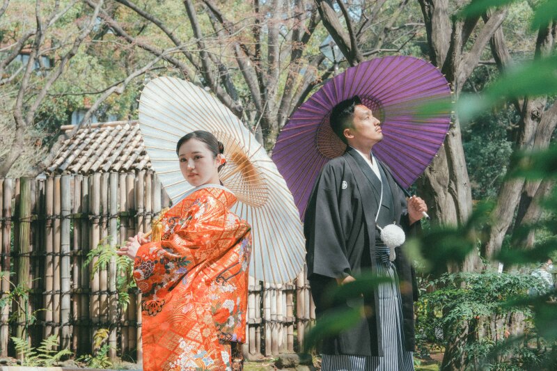 公園で撮れるウェディングフォト