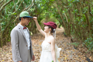 お揃いの小物で仲良しショット