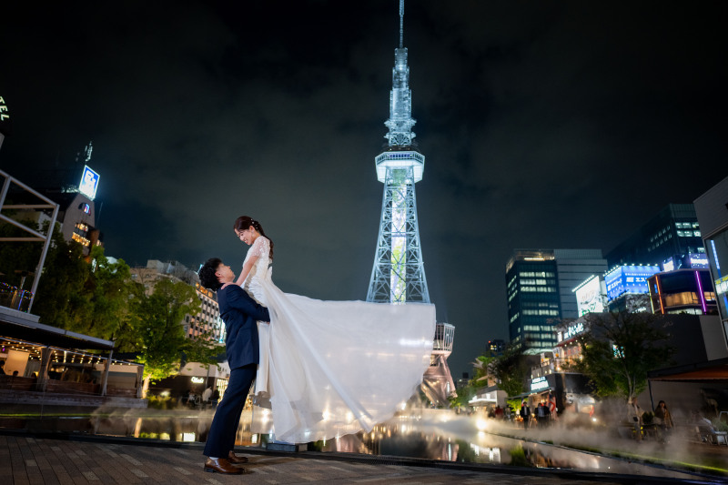 【テレビ塔】でナイトウェディングフォト!