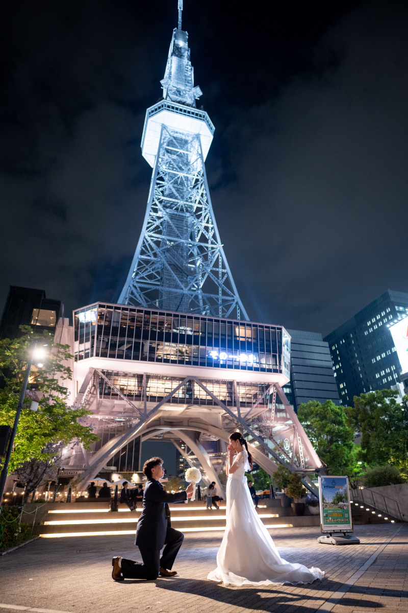 【テレビ塔】でナイトウェディングフォト!