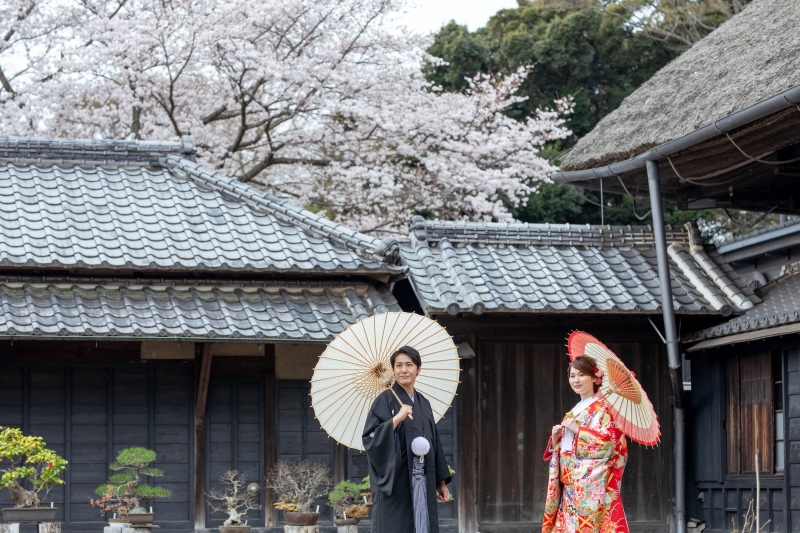 桜のロケーションで結婚式の前撮り・フォトウェディング＊