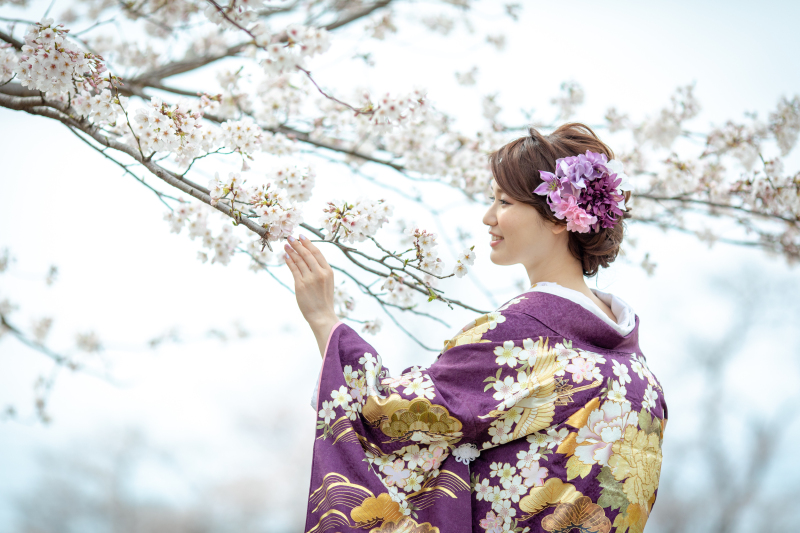 桜のロケーションで結婚式の前撮り・フォトウェディング＊