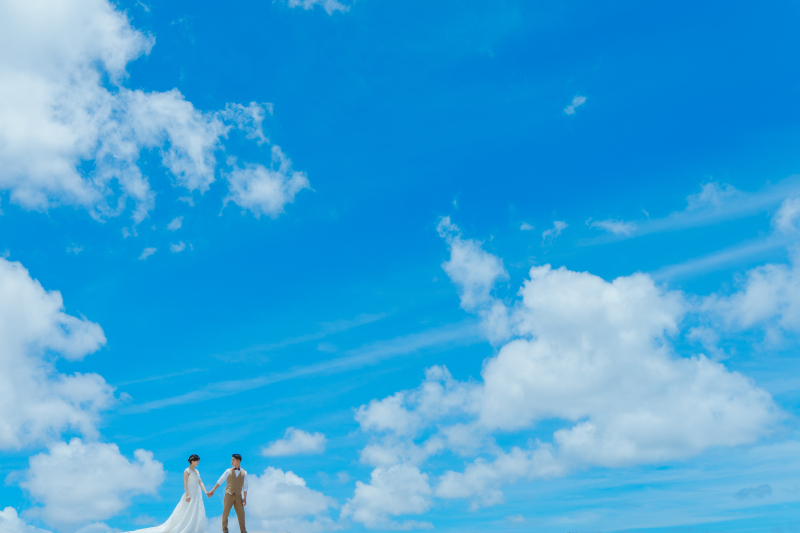 青空を活かした写真もおすすめ！