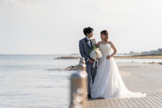 【神戸・浦県民サンビーチ】水平線に誓う☆海辺のフォトウェディング