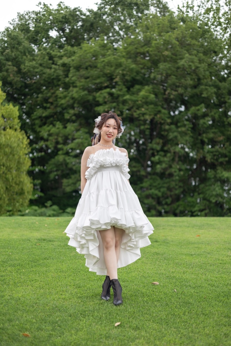可愛さも抜け感も叶う♡軽やかミニ丈ドレス