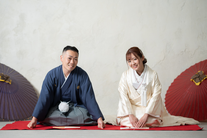 番傘を使用することで一気に和の雰囲気に♪