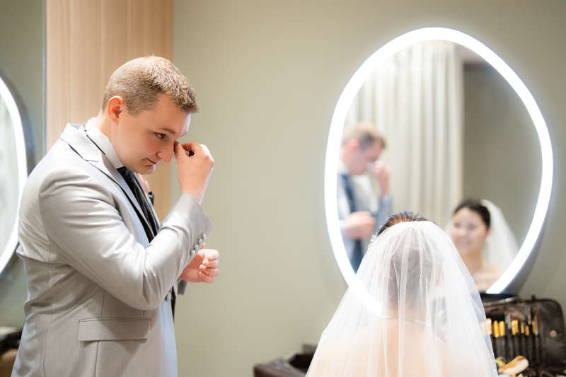 お支度が整い 新婦様の晴れ姿をご覧になった瞬間