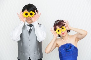 ひまわりの小物を使っての撮影！