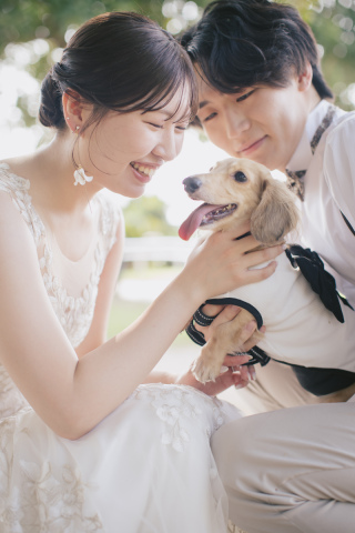 愛犬と一緒に♡お台場海浜公園でフォトウェディング