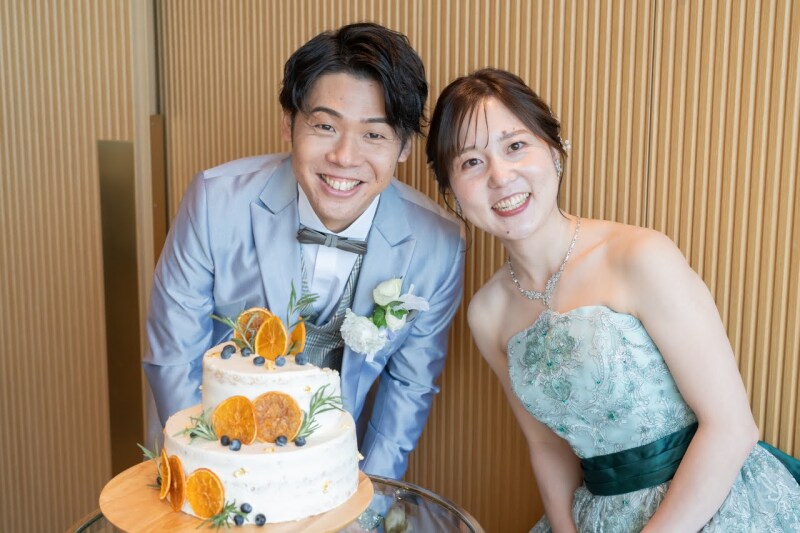 ケーキとの3ショット