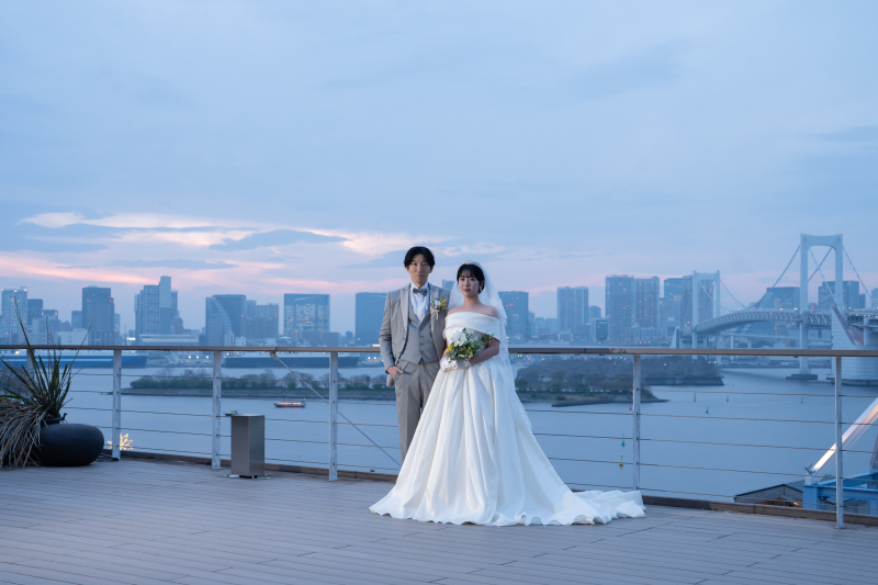 お台場海浜公園を望むデッキから撮影スタート。