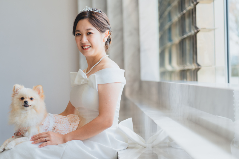 ウェディングドレスにお着替えをしてチャペル撮影