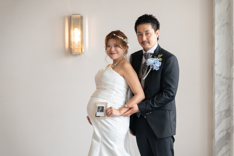 赤ちゃんと一緒に、二人らしい撮影ができる