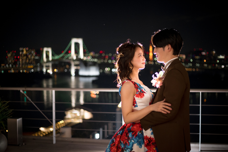 小さな結婚式 お台場店_夜景で撮影できる