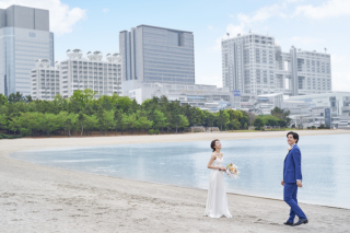 小さな結婚式　お台場店_海浜公園ロケ&times;洋装
