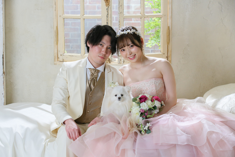 スタジオで大切なペットと♡