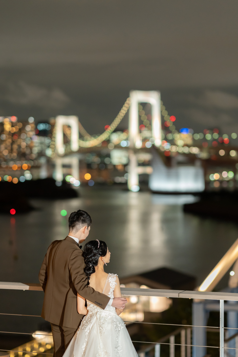 小さな結婚式 お台場店_夜景で撮影できる