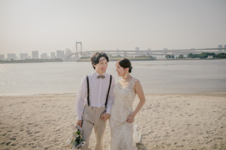 小さな結婚式　お台場店_海浜公園ロケ&times;洋装
