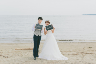 七里ヶ浜にて撮影スタート☆