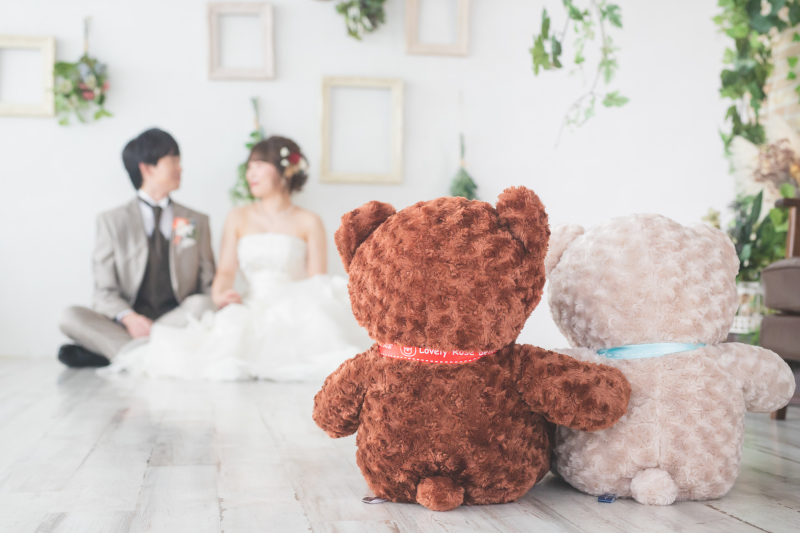 ぬいぐるみと一緒に・・