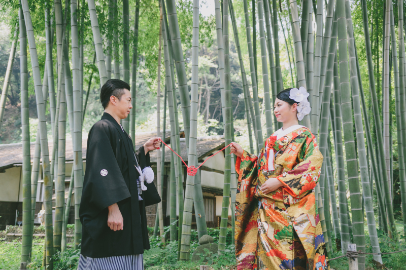 竹林の前での誓い♪