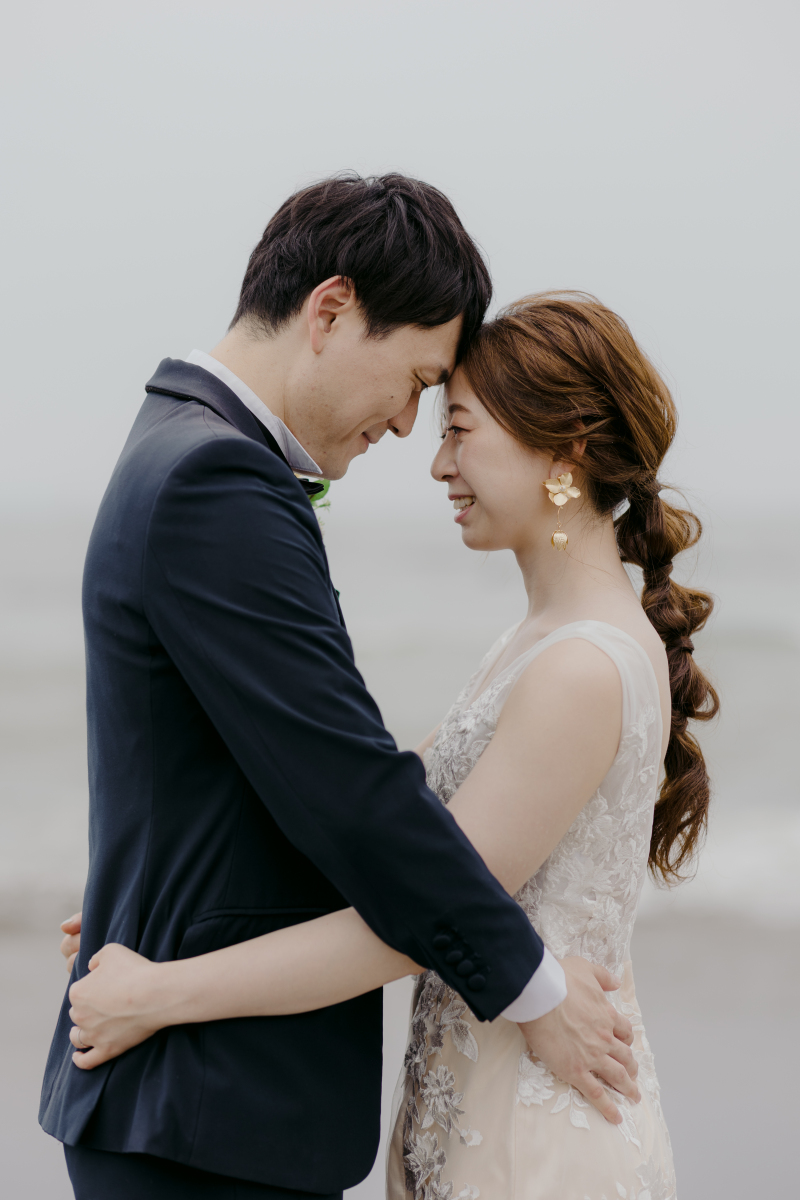 おでこをくっつけて