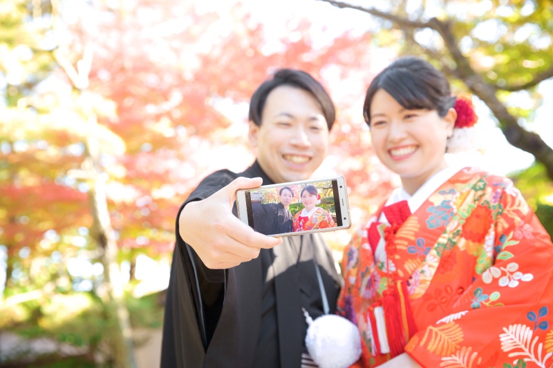 スマホで自撮り