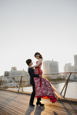 洋装ロケーション！大桟橋夕景、夜景