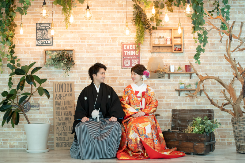 赤煉瓦の背景でレトロに・・・♪