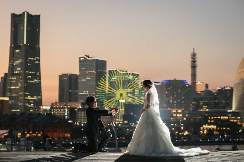 みなとみらいをバックに・・・