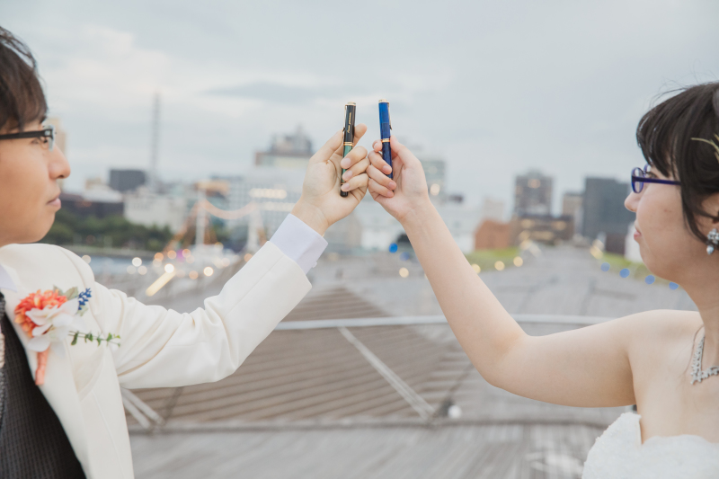 洋装*大桟橋夕景撮影