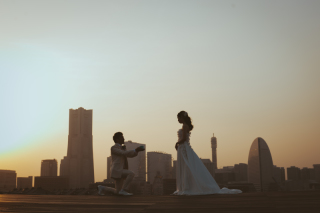 三渓園と大桟橋で、和洋ロケーション撮影