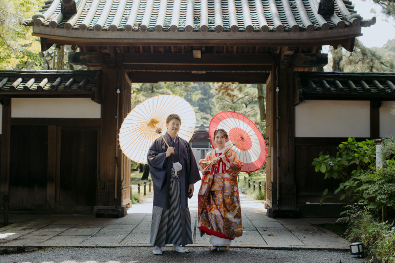 まずは和装で三溪園