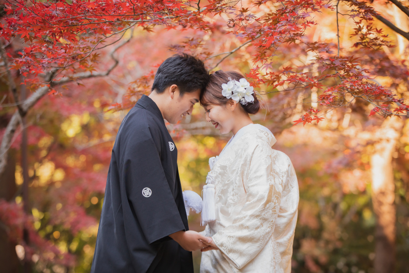 鮮やかな葉に囲まれて